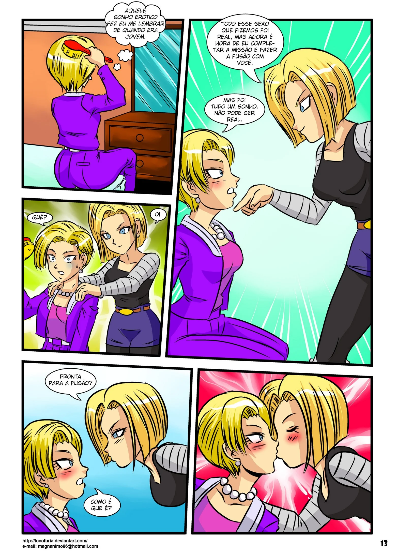 Androide 18 fusão da orgia