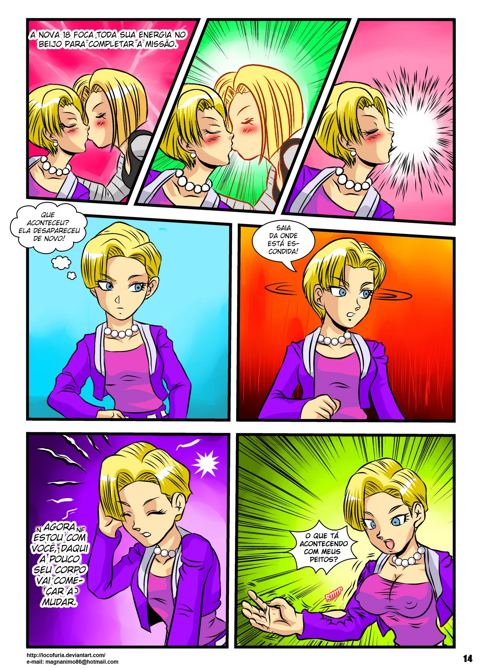 Androide 18 fusão da orgia