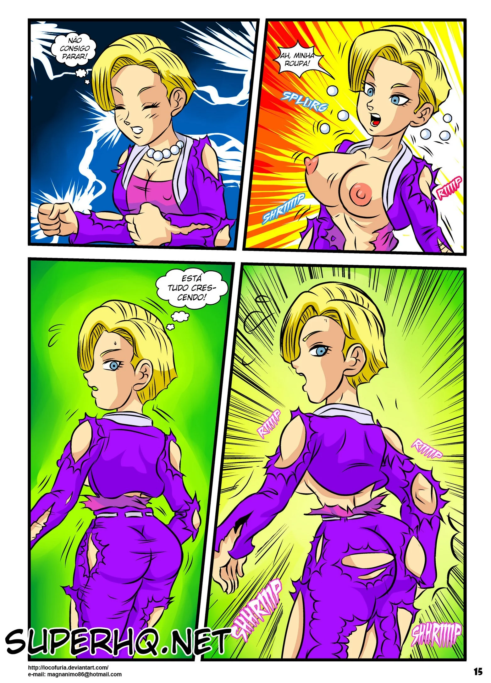 Androide 18 fusão da orgia