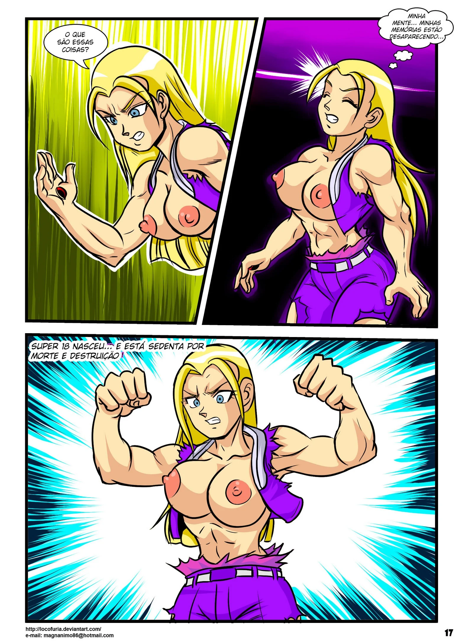 Androide 18 fusão da orgia