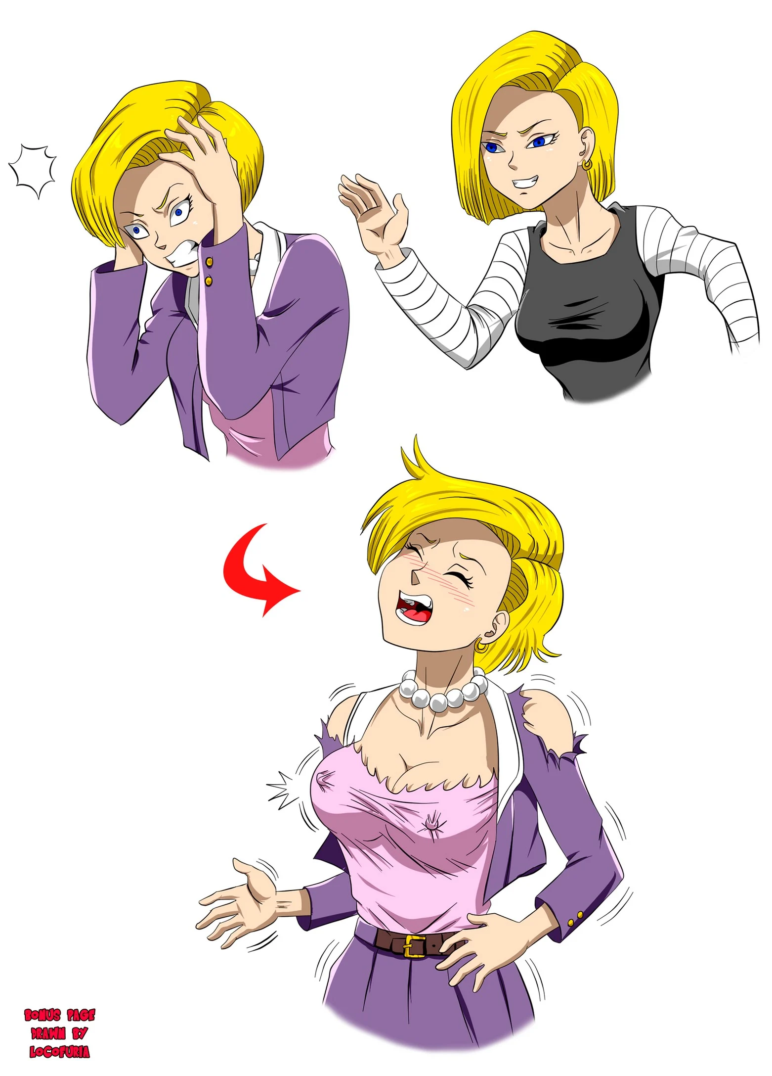 Androide 18 fusão da orgia