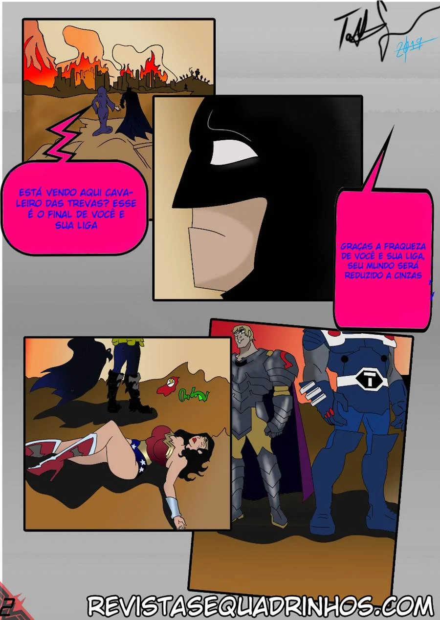 Batman, Super-Man, Mulher Maravilha e Circe na Orgia