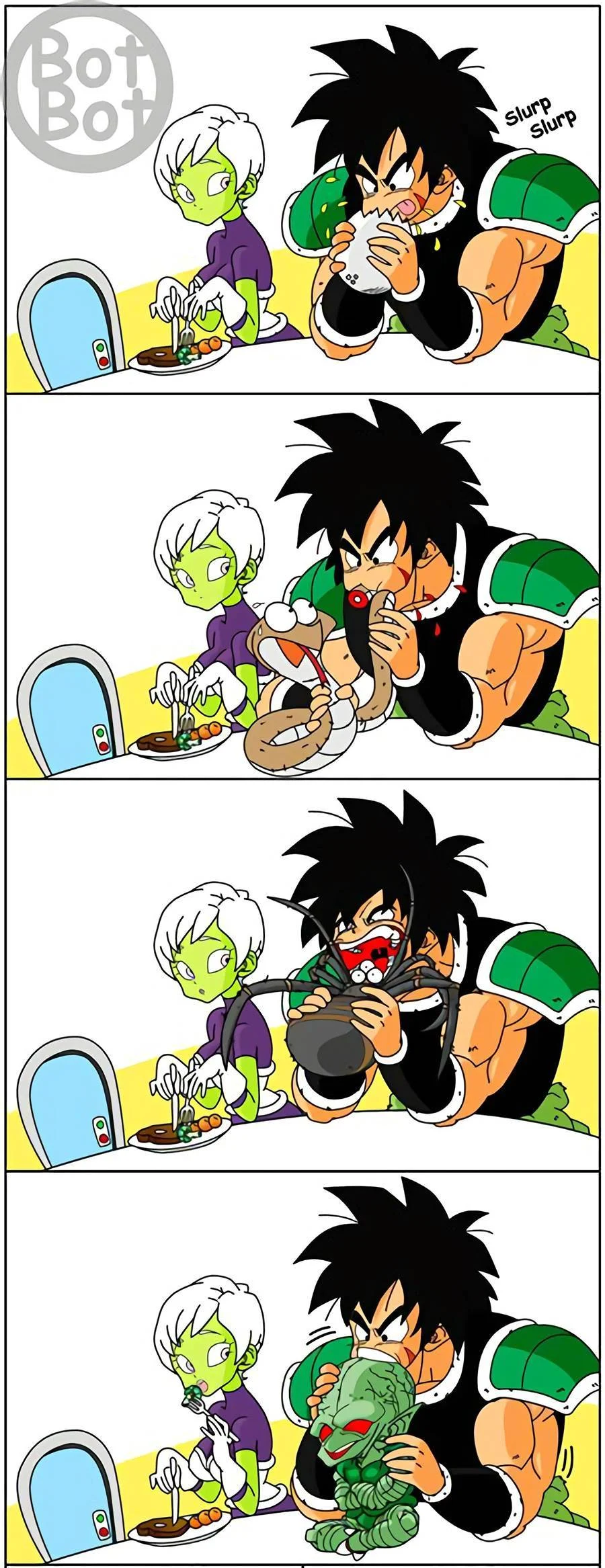 Broly comendo Cheelai