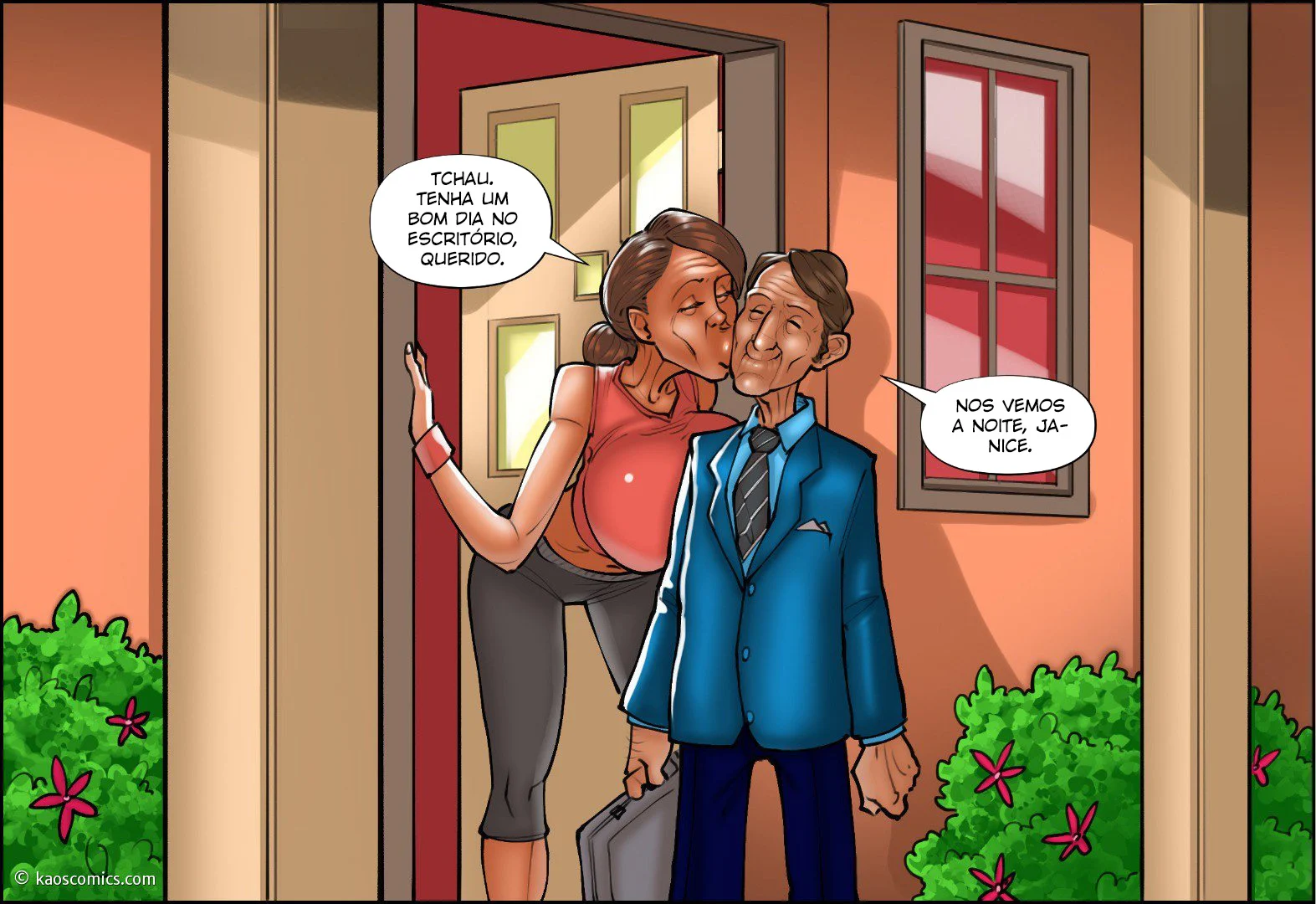 Cartoon quadrinho pornô A esposa e os jardineiros pretos 3