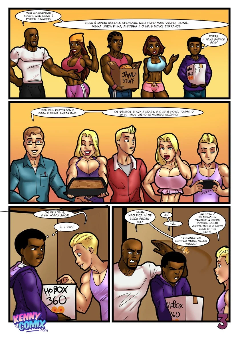 Cartoon erotico inter-racial:  Conheça os vizinhos negros