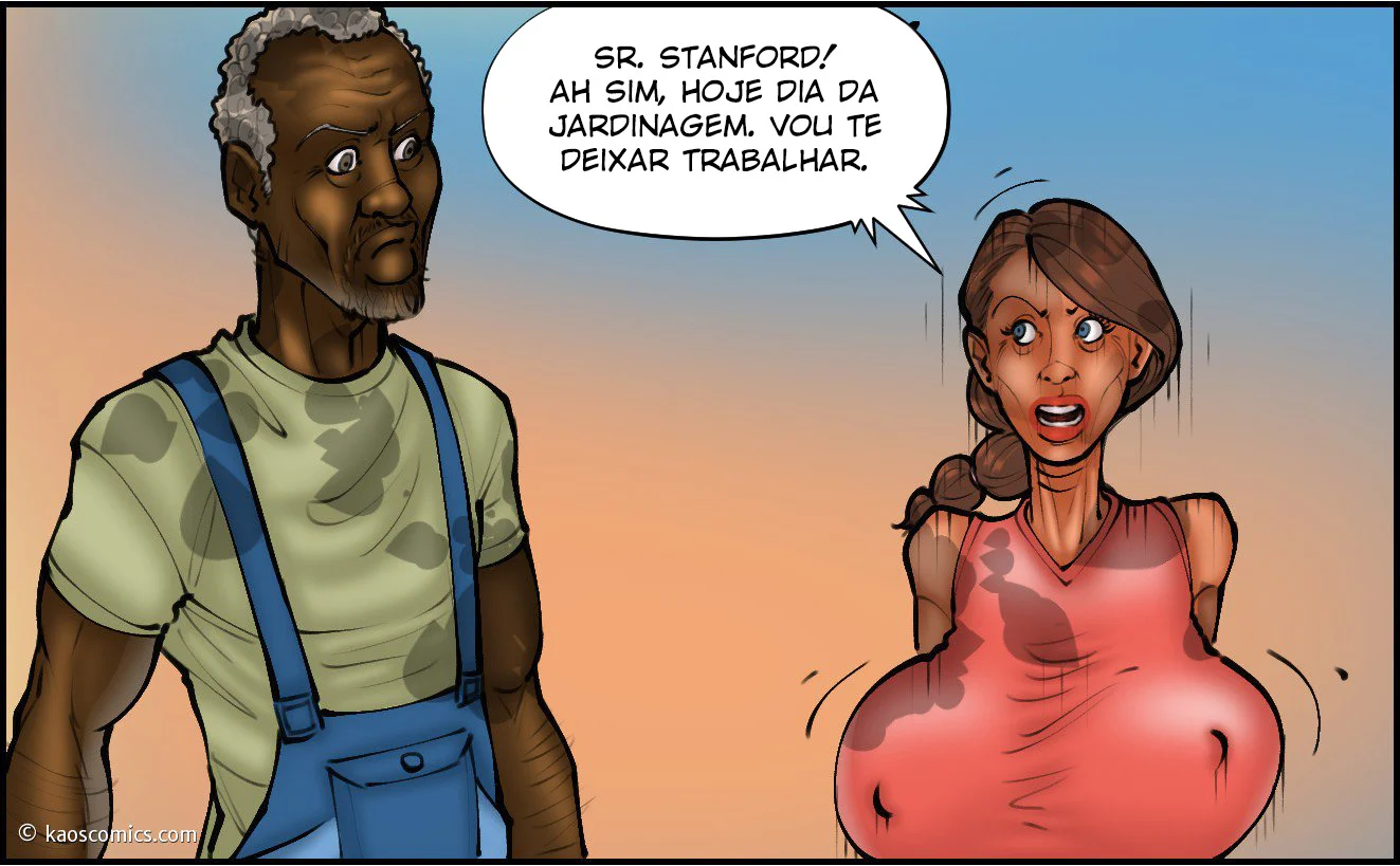 Cartoon quadrinho pornô A esposa e os jardineiros pretos 3