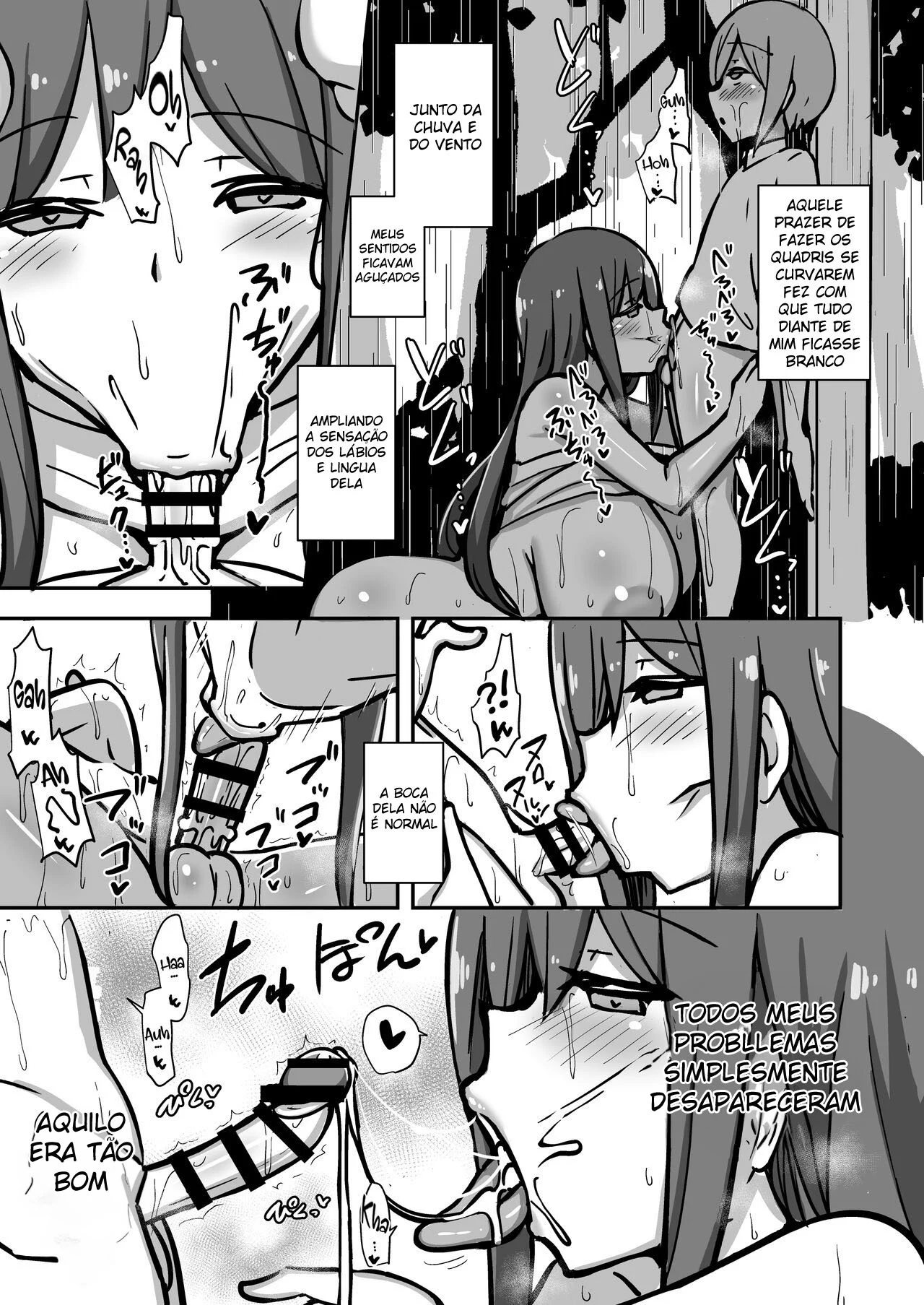 A Mulher de Vestido Branco e Um Jovem Se Abrigam Da Chuva E Fazem Perversões