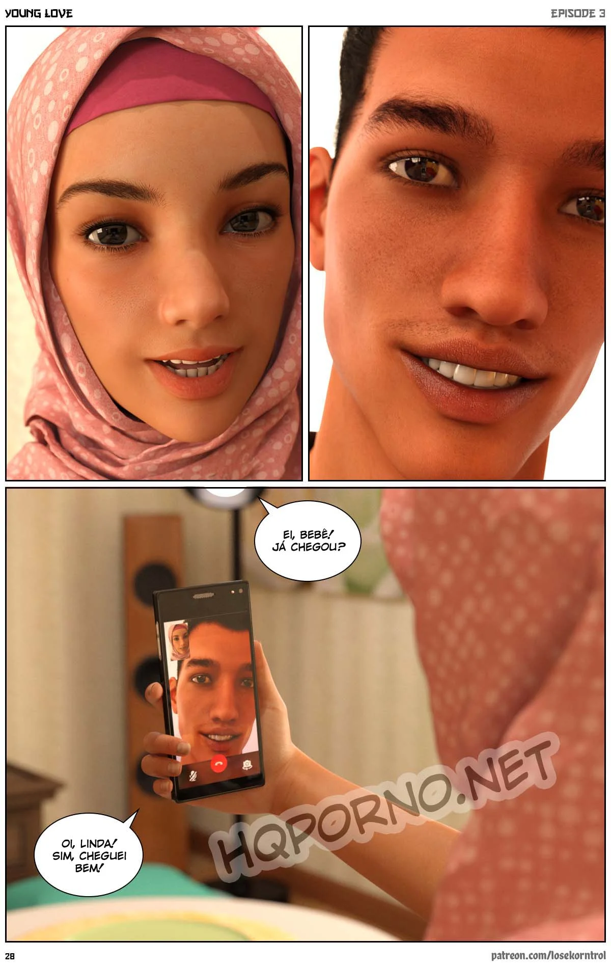 3D quadrinhos pornô: Jovem amor parte 3