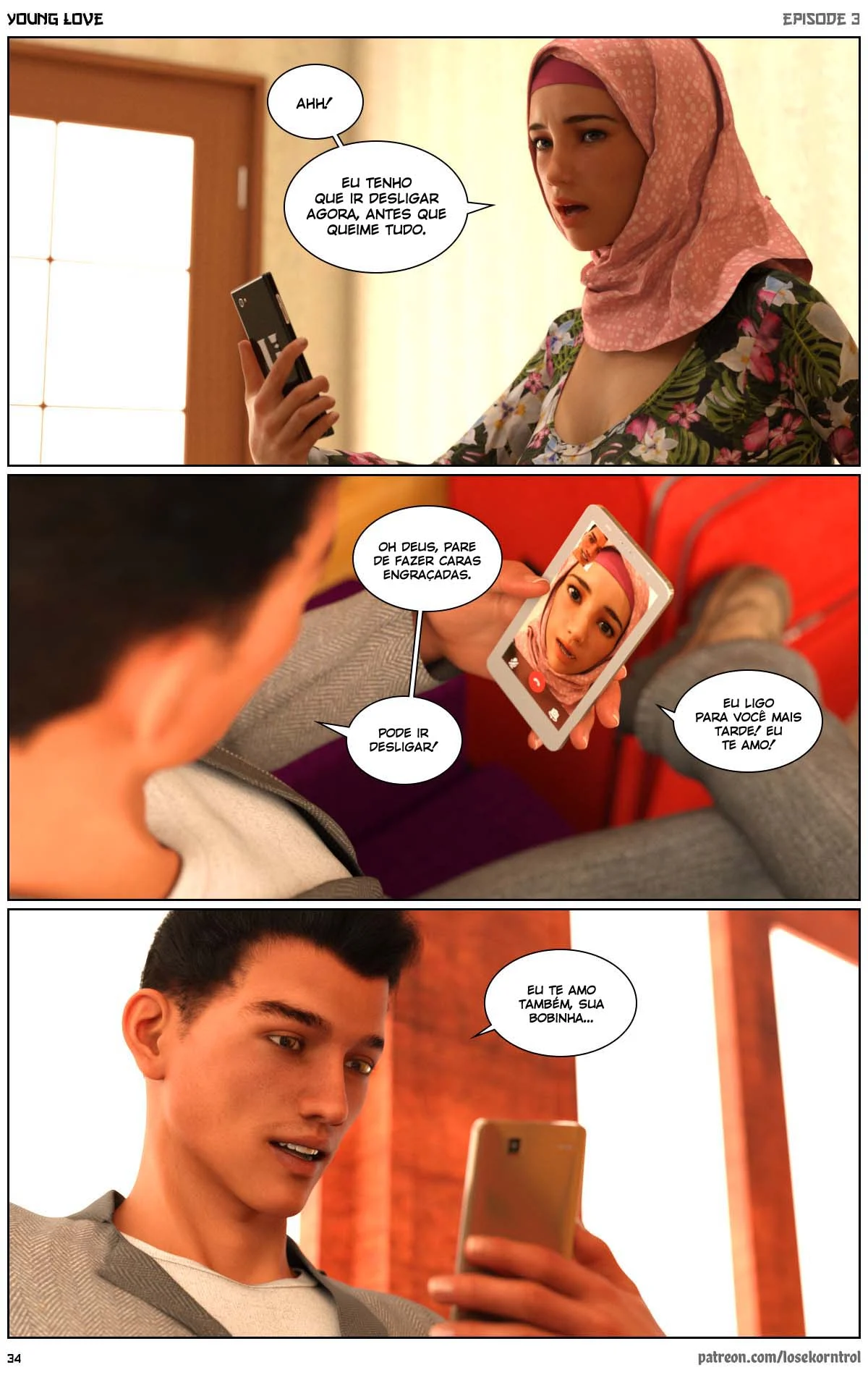 3D quadrinhos pornô: Jovem amor parte 3