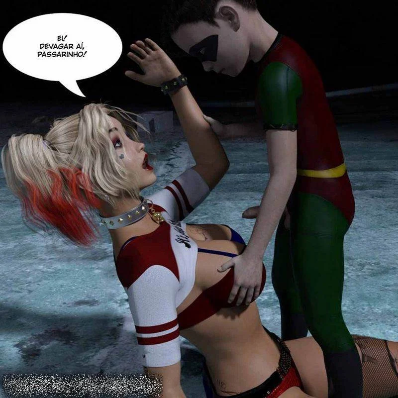 Arlequina fazendo sexo forçado