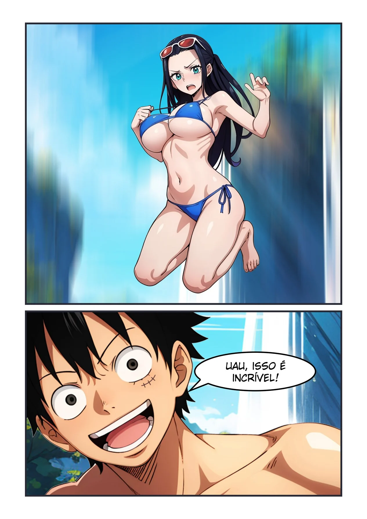 Aventura com Robin na Cachoeira