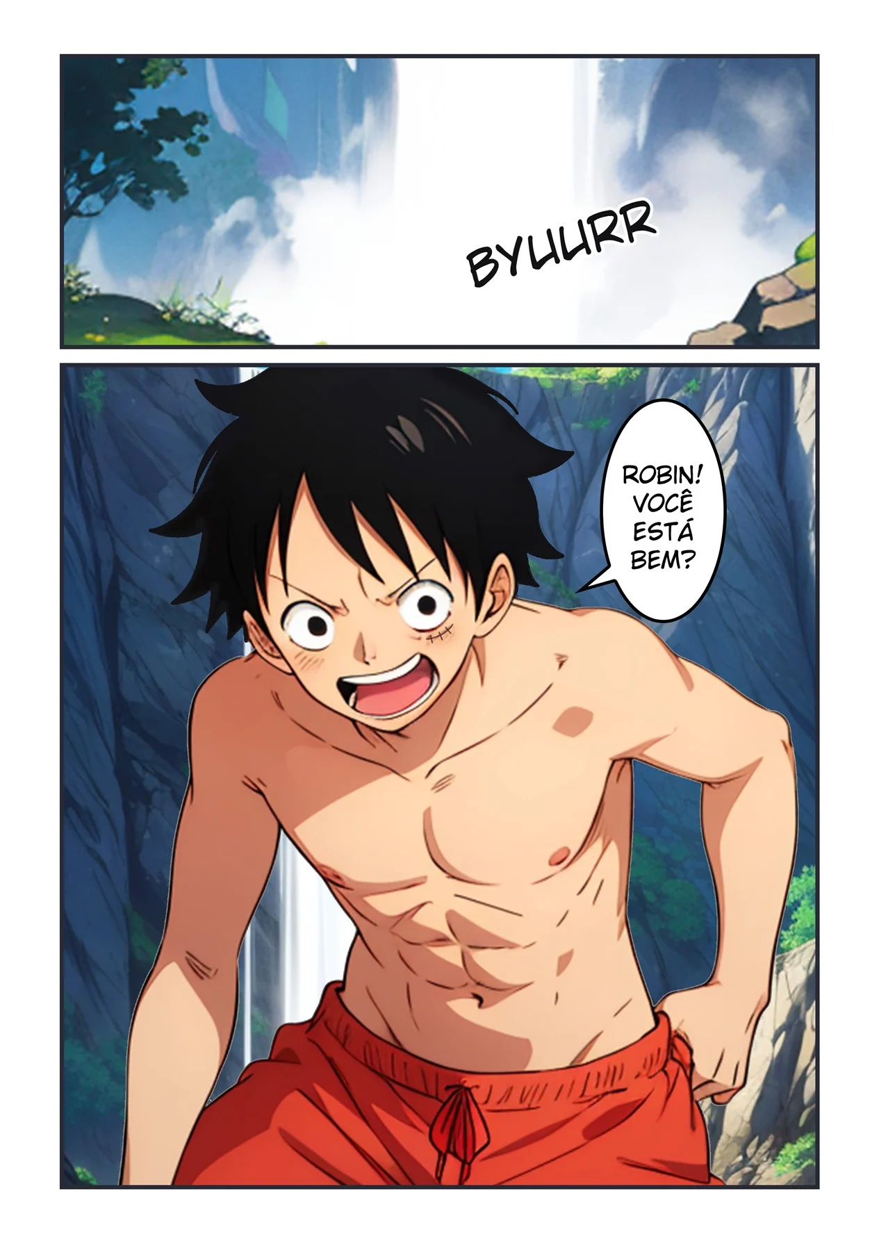 Aventura com Robin na Cachoeira