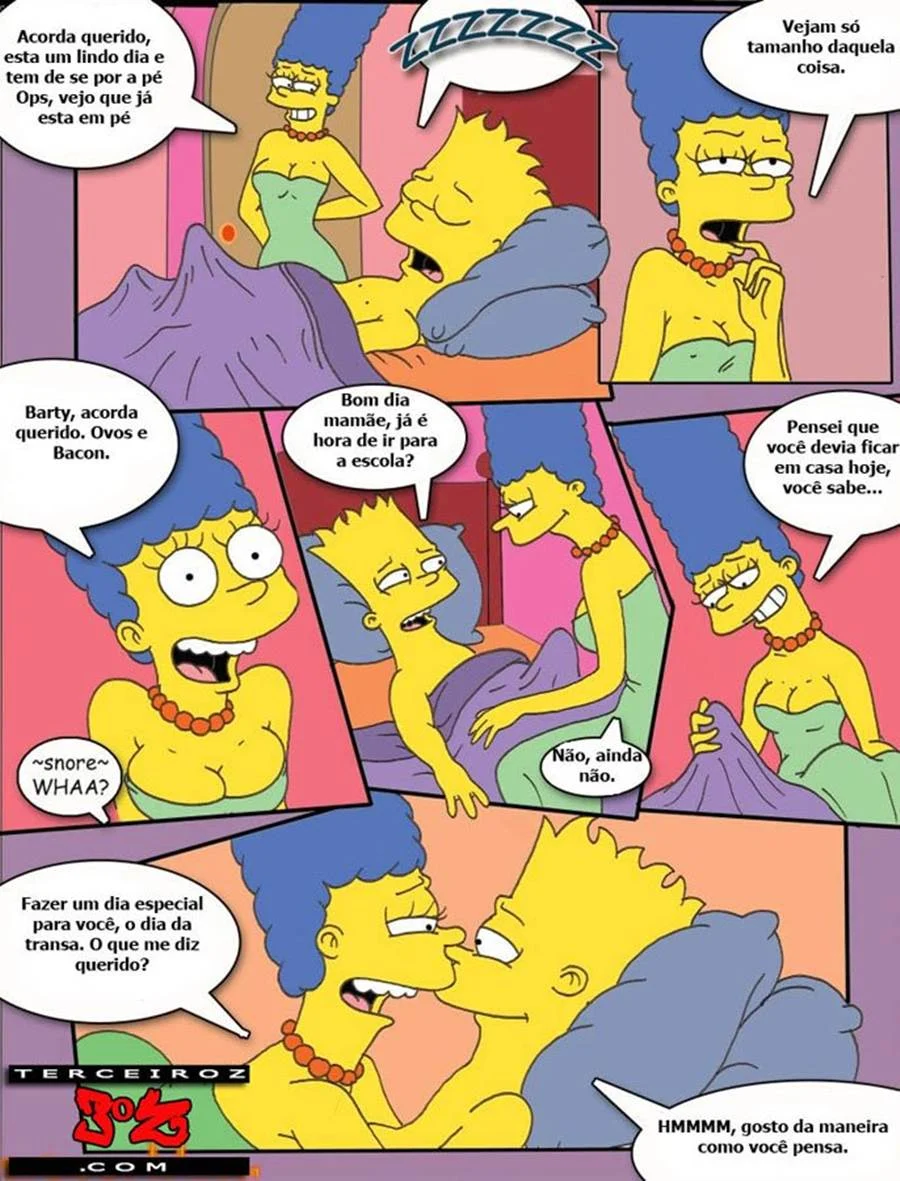 Bart gozando na Lisa e na Marge Simpson