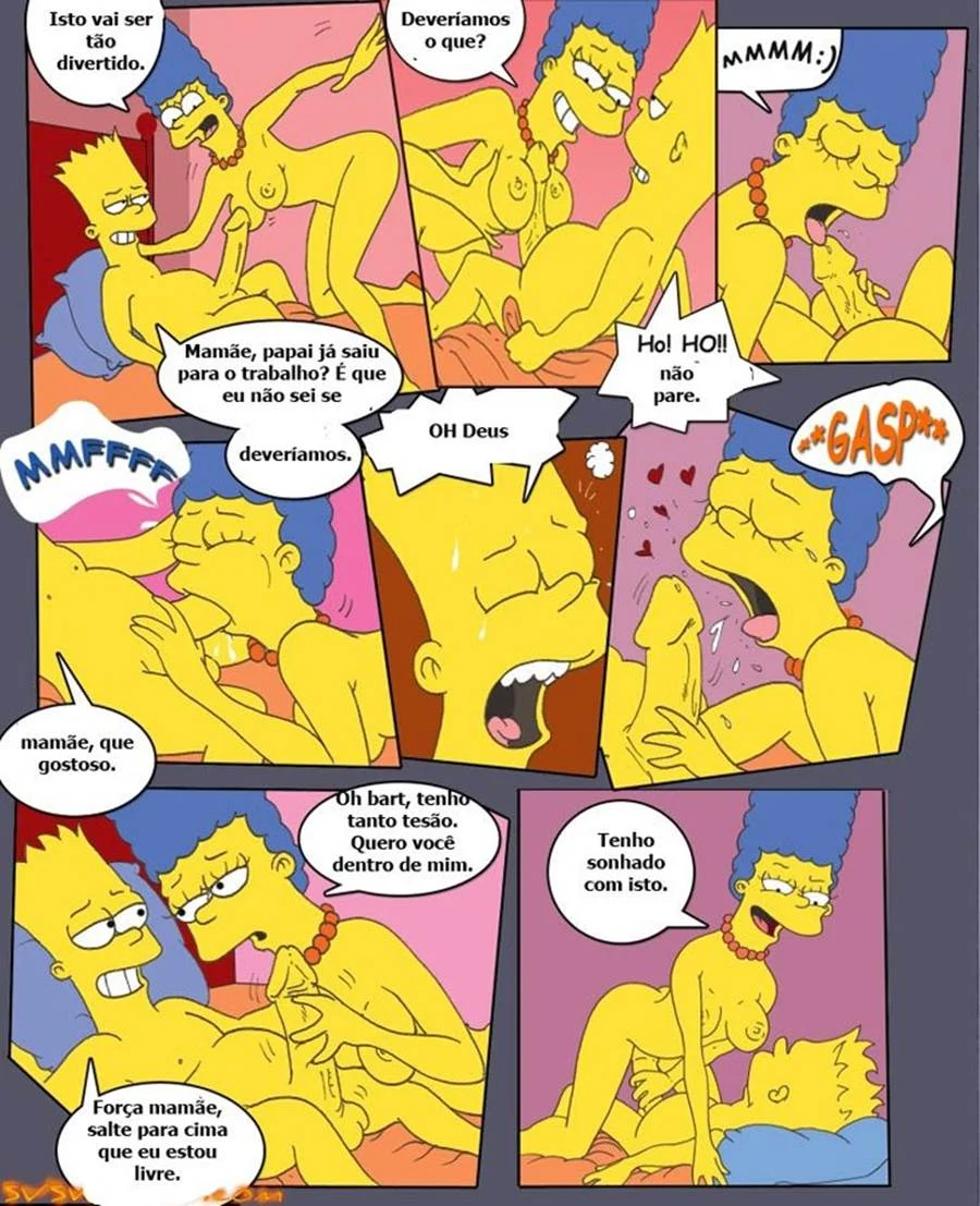 Bart gozando na Lisa e na Marge Simpson