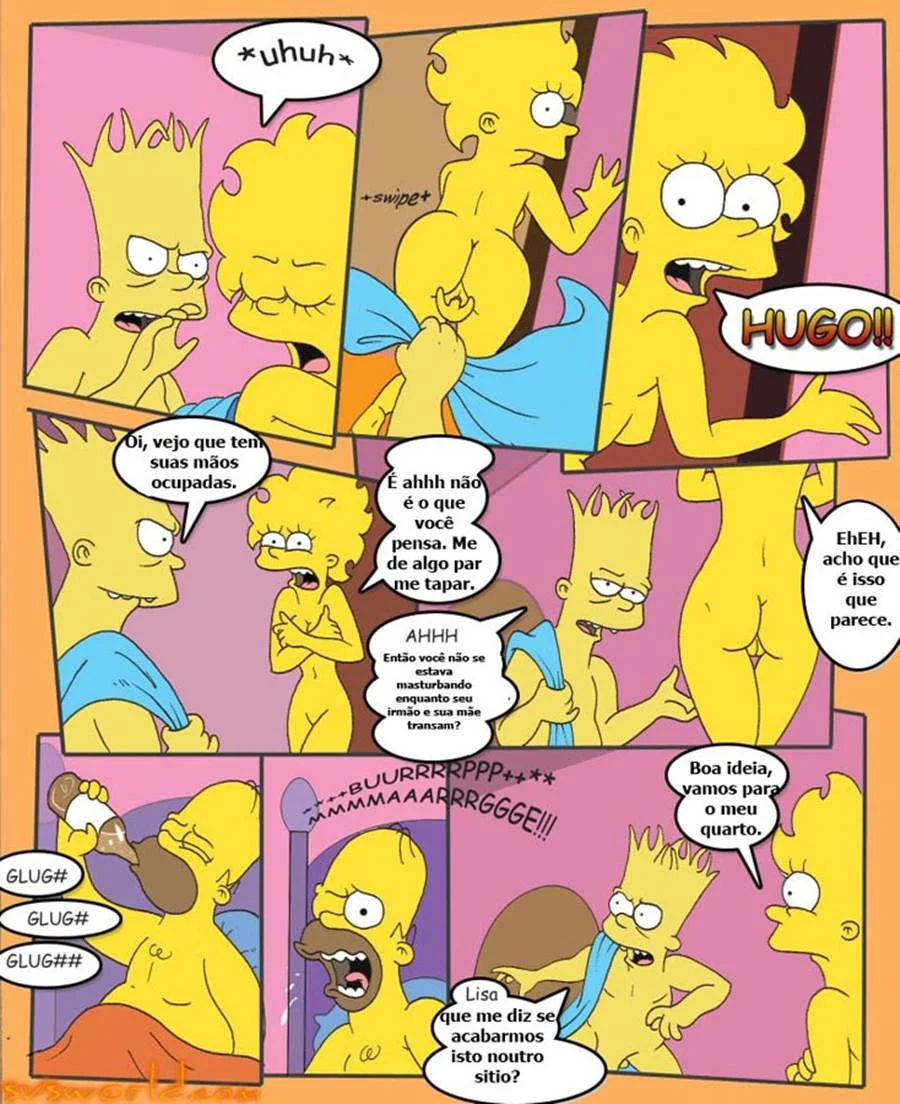 Bart gozando na Lisa e na Marge Simpson