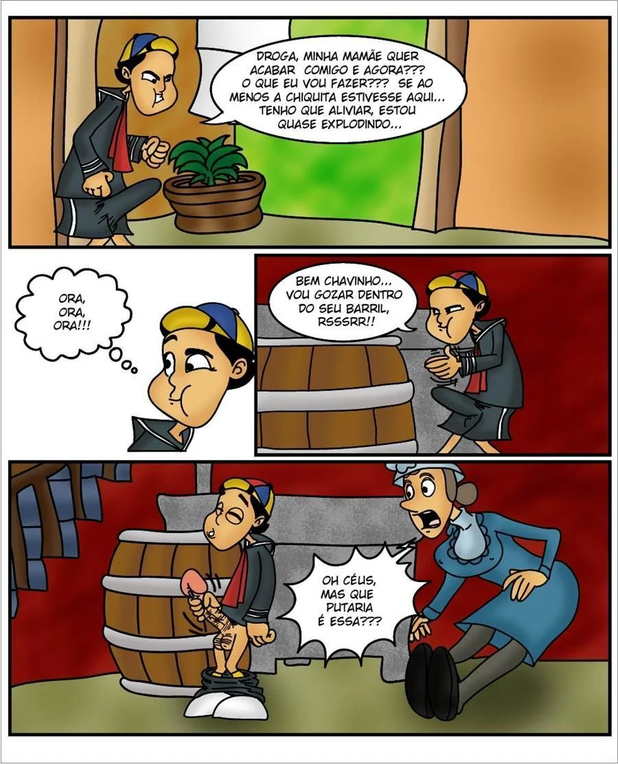Chavinho 1 – Seu Barriga comendo a Chiquinha